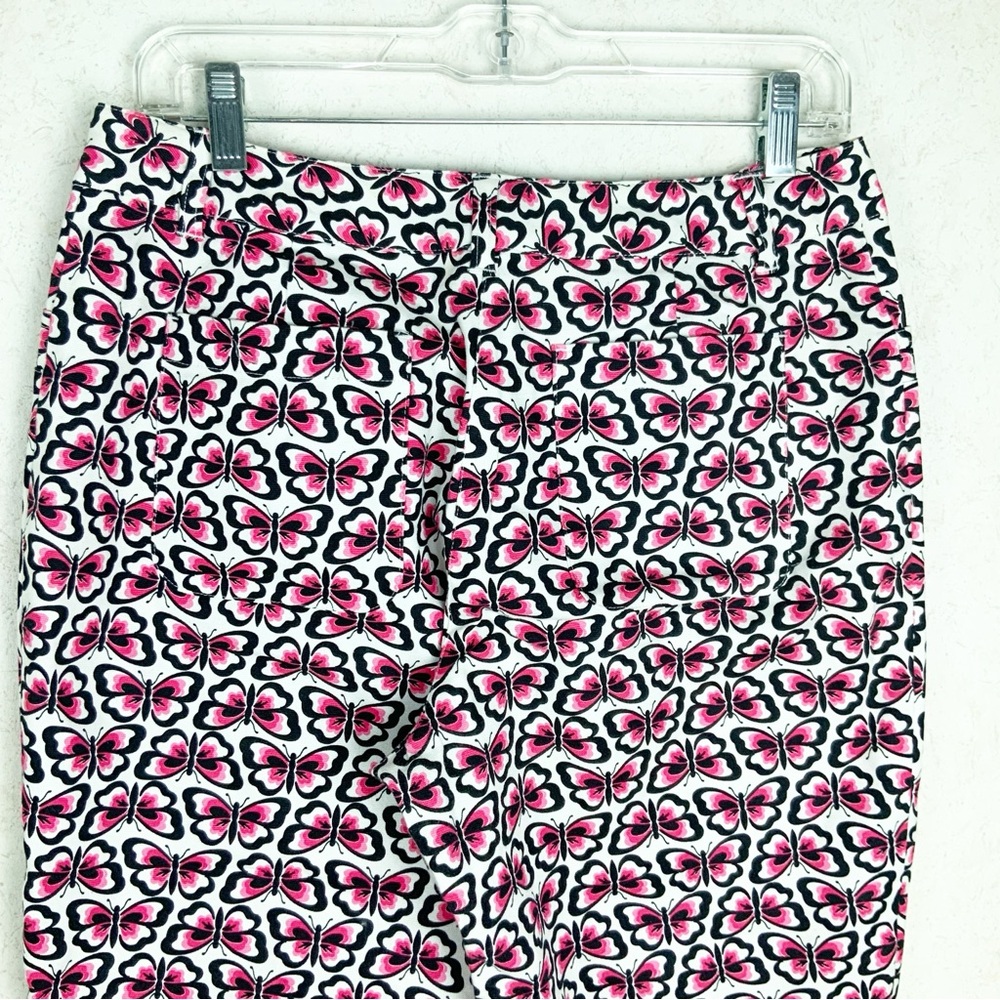 Vintage Talbots Pink Butterfly Pattern Capri Pants Size 8 Whimsical Cottagecore - Picture 8 of 13